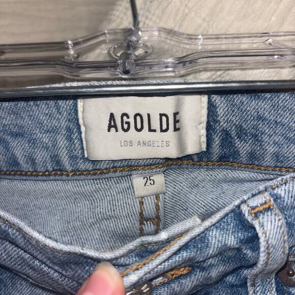 AGOLDE Nico High Rise Jeans- AGOLDE Slim Light Wash Premium Denim | Size 25 - Picture 8 of 11